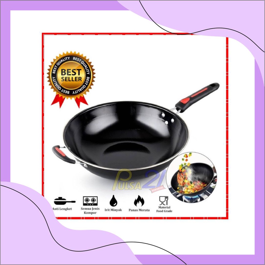 Wajan Penggorengan Enamel 32cm 1069 - Wajan Teflon Fry Pan