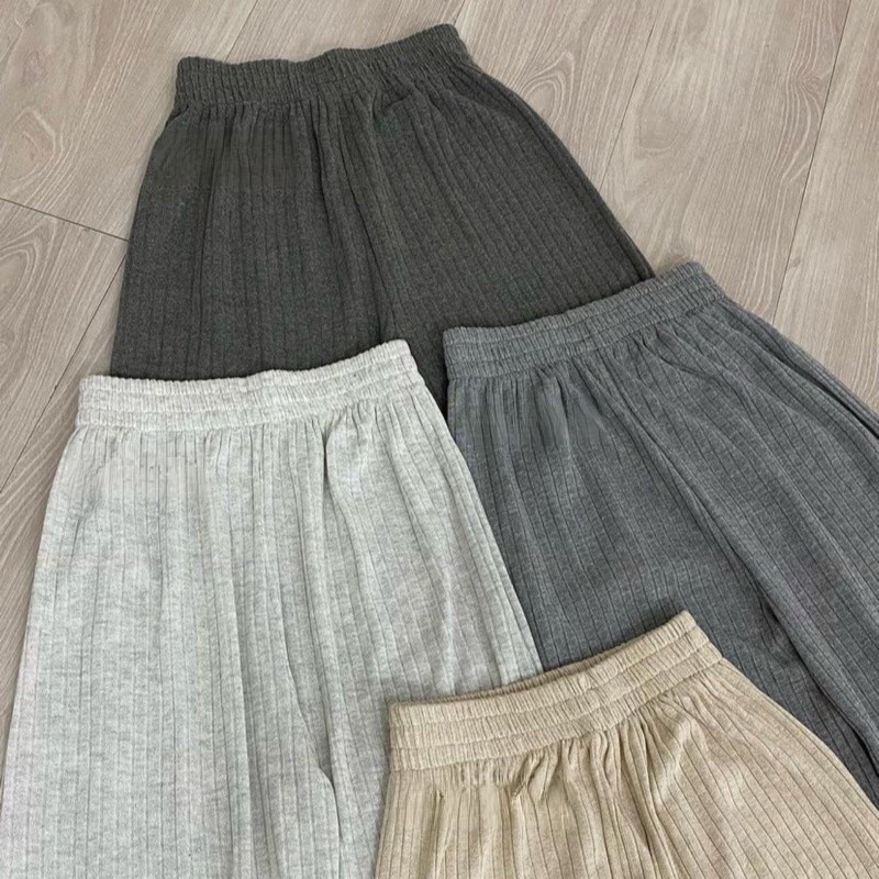 Celana Knit Pants Loose Pants Highwaist Kulot Panjang Basic Strech Premium