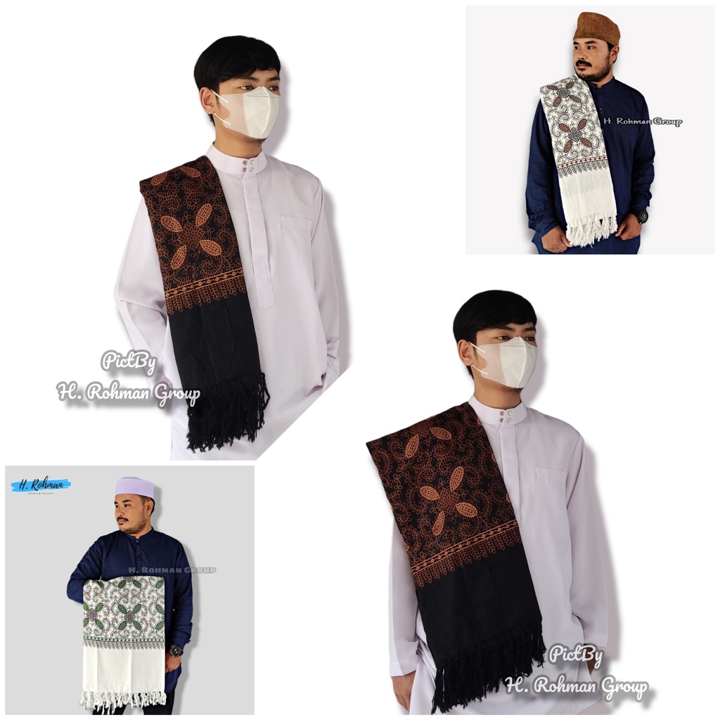 Sorban Rida Solo Kashmiri Rayon Goyor motif Kasmiri Bahan berkualitas Grade A lembut Halus Aden tidak panas dan tidak luntur Surban Habib Bahar Batik Imammah