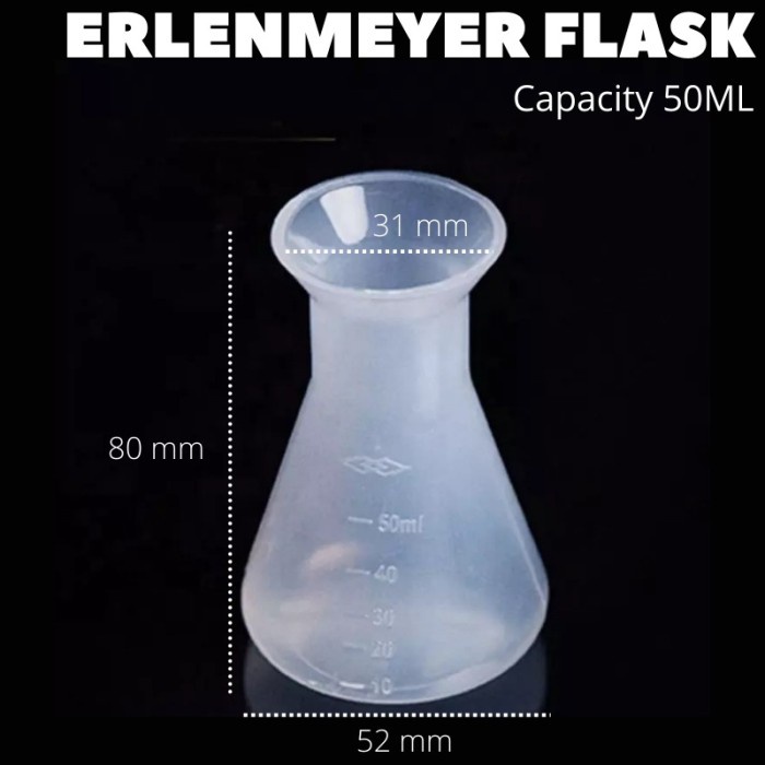 Gelas Ukur Bentuk Labu Labu Erlenmeyer Flask Tabung Ukur Lab Erlenmeyer Flask 50ml 100ml 250ml500ml 1000ml