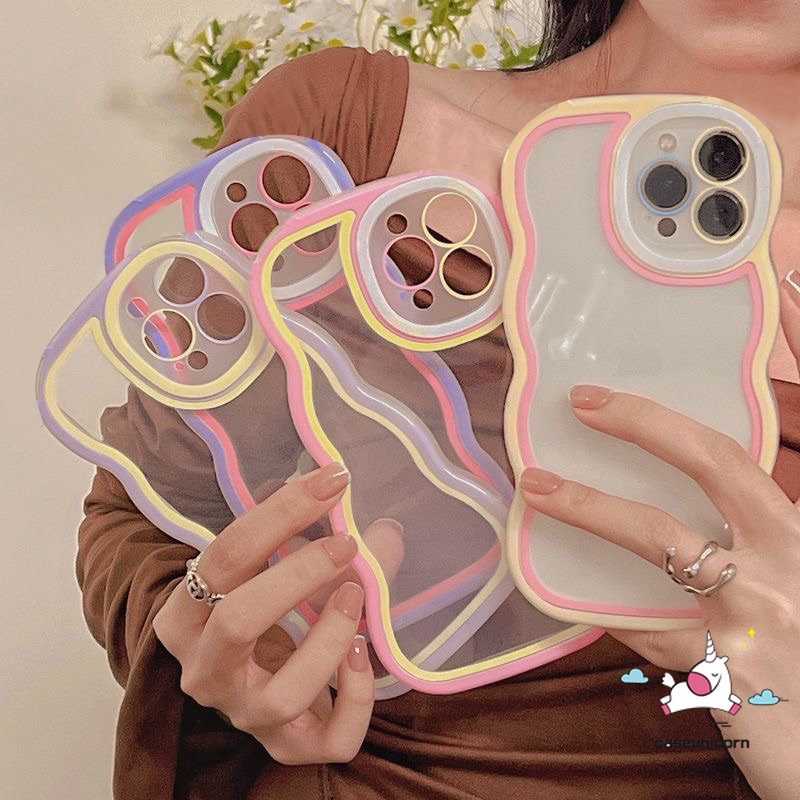 Soft Case Transparan Warna Macaron Untuk Oppo A54 A96 A76 A36 A55 A15 A92 A52 A72 A31 A33 A53 2020 A7 A5s A12 A11K F9