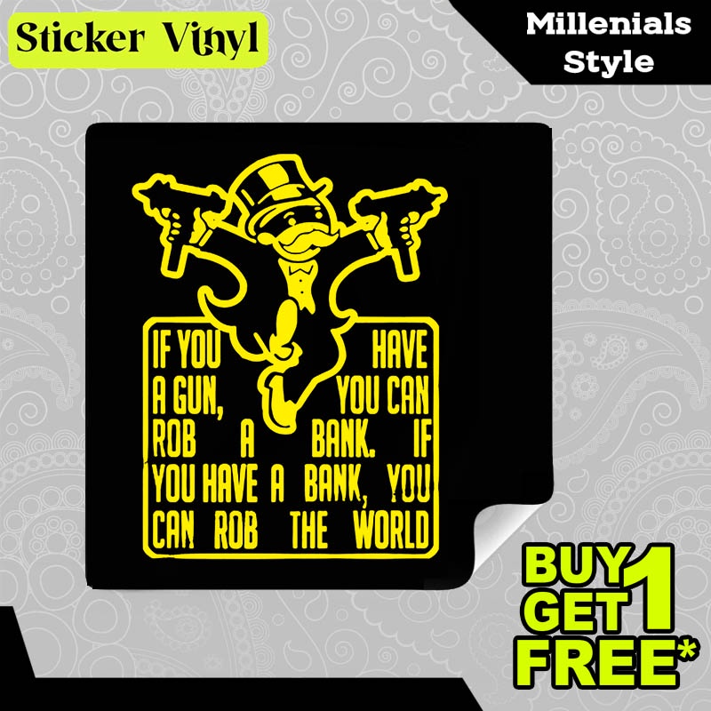 

Striker Sticker Bank Robbers Gambar Unik Desain Keren dan Kekinian Aesthetic Bahan Vinyl Satuan Anti Air