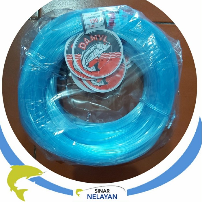 Senar pancing Damyl biru no 150 lbs, diameter 1.40 mm