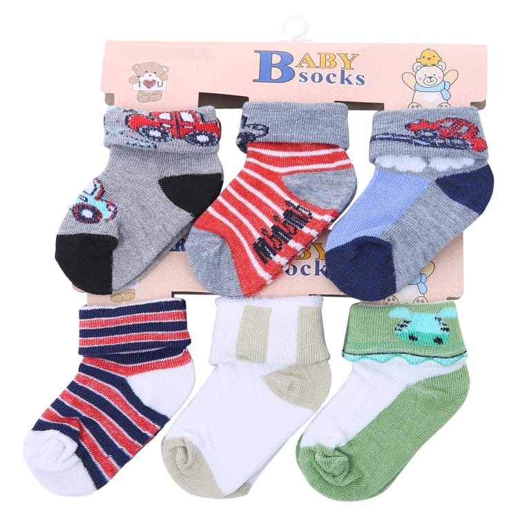 3 pasang kaos kaki bayi 3in1 motif karakter lucu cowok &amp; cewek murah