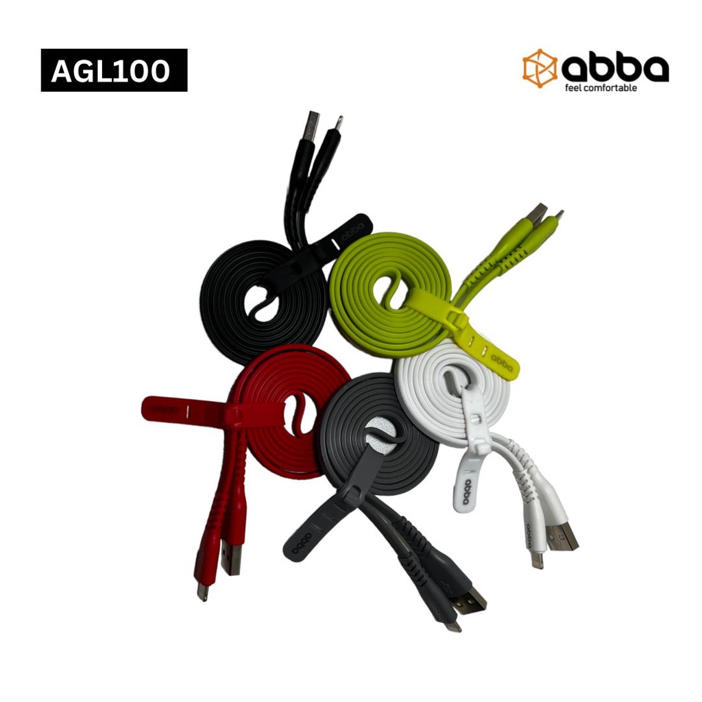 ABBA AGL100-KABEL DATA ABBA AGL100 LIGHTNING APPLE 3.0 AMPERE 100CM FAST CHARGING DATA CABLE COLORFUL
