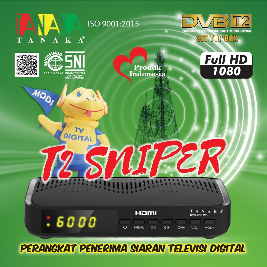 STB digital tv receiver tanaka sniper hitam t2 digital