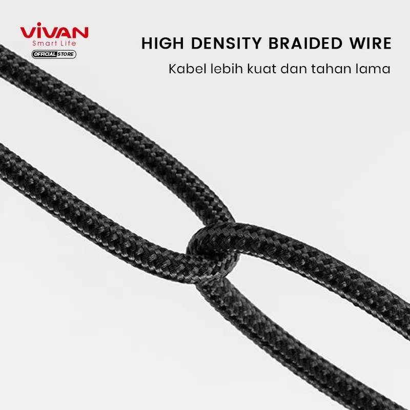 Kabel Data 3in1 VIVAN VYT120 Fast Charging 3 in 1 6A Micro USB Lightning Type C Garansi Resmi 1 Tahun