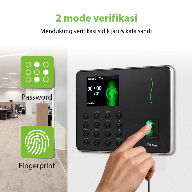 ZKTeco Mesin Absensi Fingerprint WL10 WIFI + APP, Disk U gratis Mesin Absensi Sidik Jari mesin absensi Laporan Otomatis