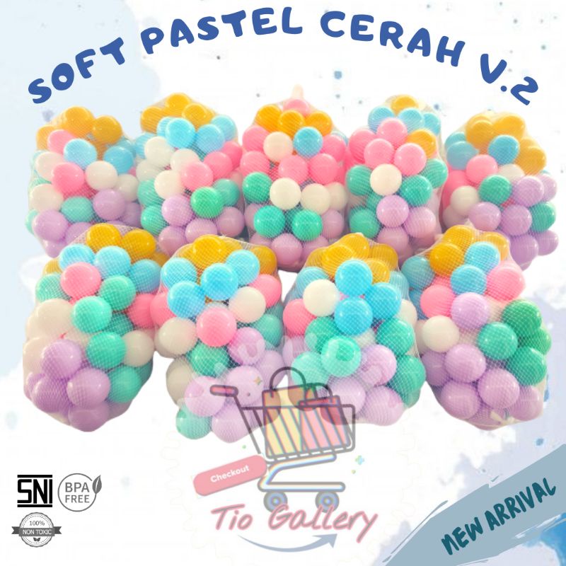 Bola Mandi Anak Warna Pastel V.2 Kualitas SNI isi 100pcs 1Kg