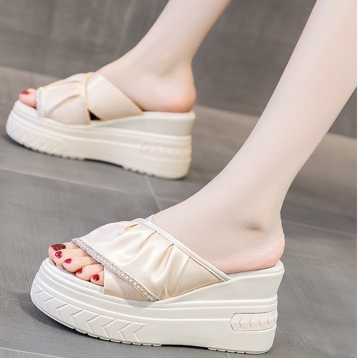 TBIG [COD] Sandal Slop Wedges HIGHLOVETTE Sandal Wanita Korea Style Santai Fashion