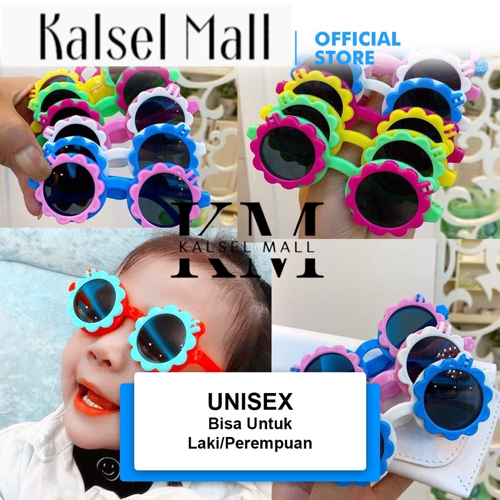 Kaca Mata Anak Hitam Perempuan Laki Laki New Trend Fashion Kacamata Anak Cowo Cewe atau Bayi Balita Terbaru Bunga Matahari Kacamata Pantai Sunglases Anti Radiasi High Quality Import KCA7