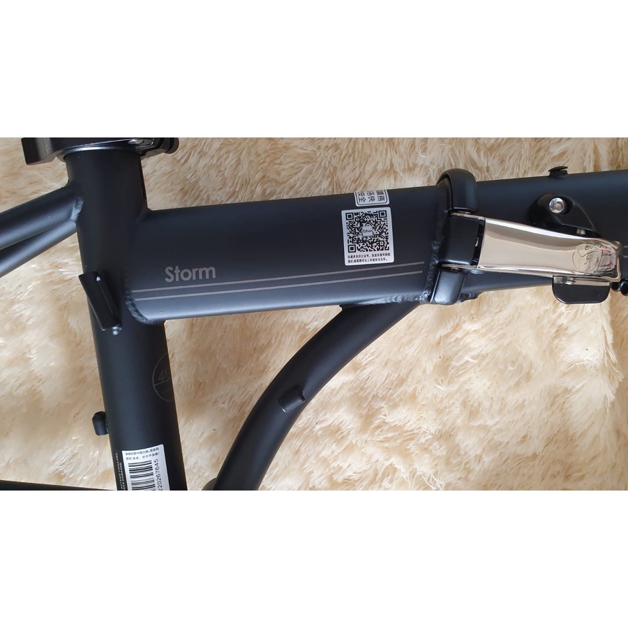 Frame Fork plus Handlepost Fnhon Storm V Brake 20 22 inch Warna HITAM DOFF Chromlly