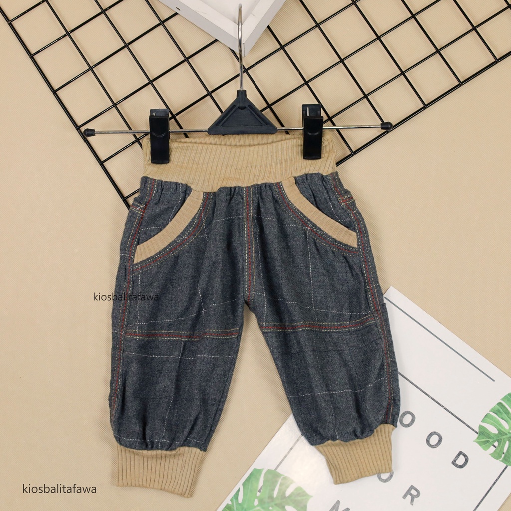 Jogger Bobo uk Bayi 3-12 Bulan / Celana Anak Laki Perempuan Polos Joger Pants 3per4 Pants Baby