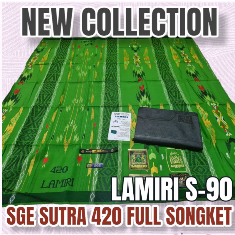 Sarung Lamiri SGE Sutra s90 Full Songket 420 jahit tengah Termurah