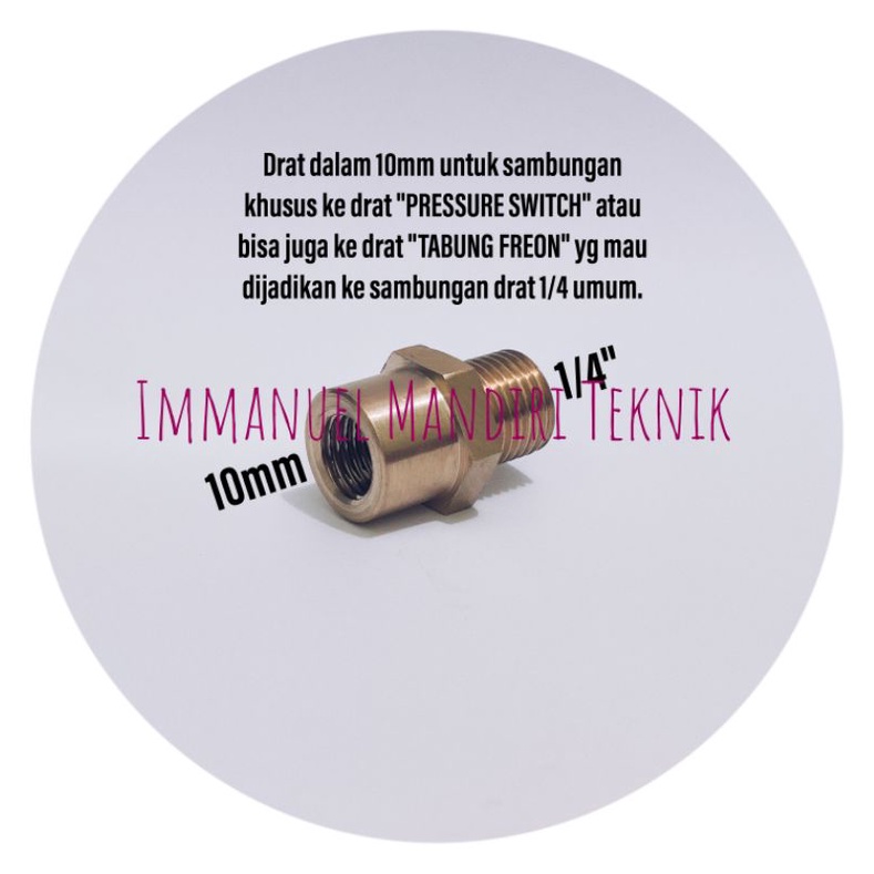 Nepel Freon Tabung 1/4 x 10mm / Konektor Tabung Freon1/4 x 10mm