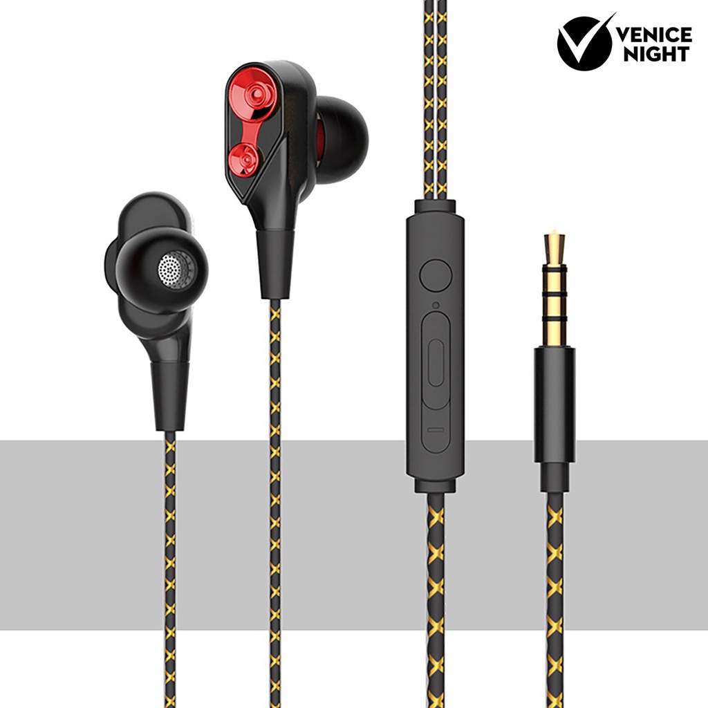 (VNEP) (Berkabel) Earphone In ear Heavy Bass Dengan Kabel Coil Ganda + Jack 3.5mm Untuk Handphone