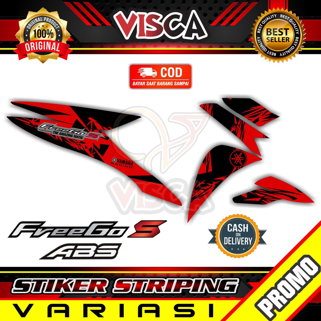 Striping Freego - Stiker Sticker Striping Variasi Lis Yamaha Freego - Striping Hologram Freego Abstr