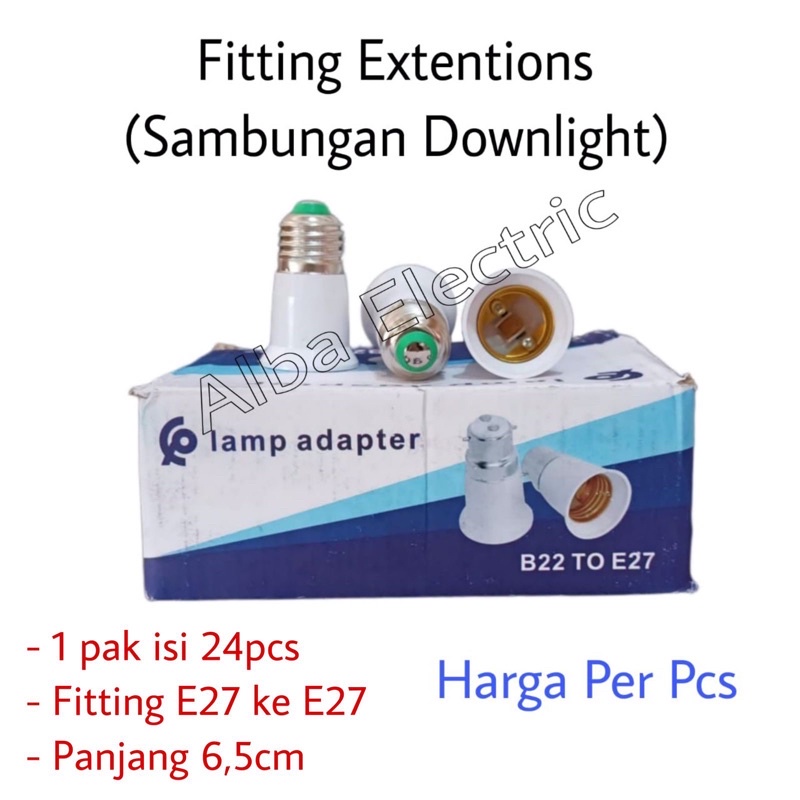 Sambungan Lampu E27 6,5cm 9,5cm MITSUYAMA Sambungan Fitting Lampu Downlight E27 9,5cm Sambung Lampu Extension 65mm 95mm