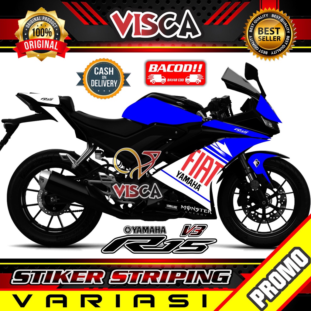 Striping R15 V3 - Stiker Sticker Striping Variasi Lis R15 V3 - Striping Hologram R15 V3 Fiat