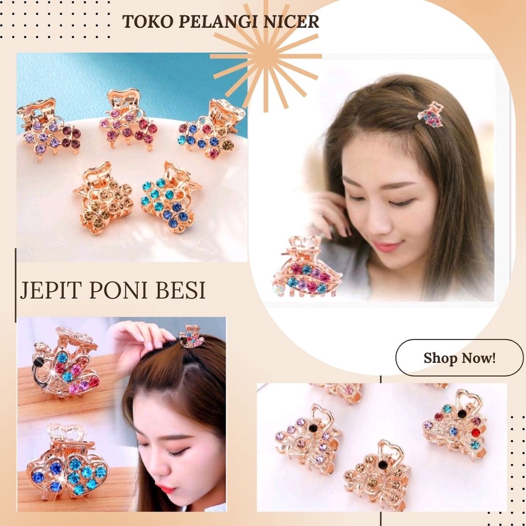 JEPIT KEP PONI/JEDAI BESI LOGAM MINI..JEPIT RAMBUT AKSESORIS RAMBUT PREMIUM KOREA STYLE