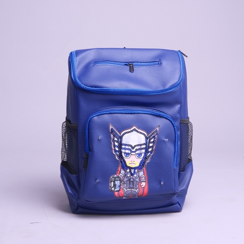 FOOBOO GROSIR TAS SEKOLAH ANAK LAKI LAKI PAUD TK SD KARAKTER SUPERHERO LAMPU LED 14 inch