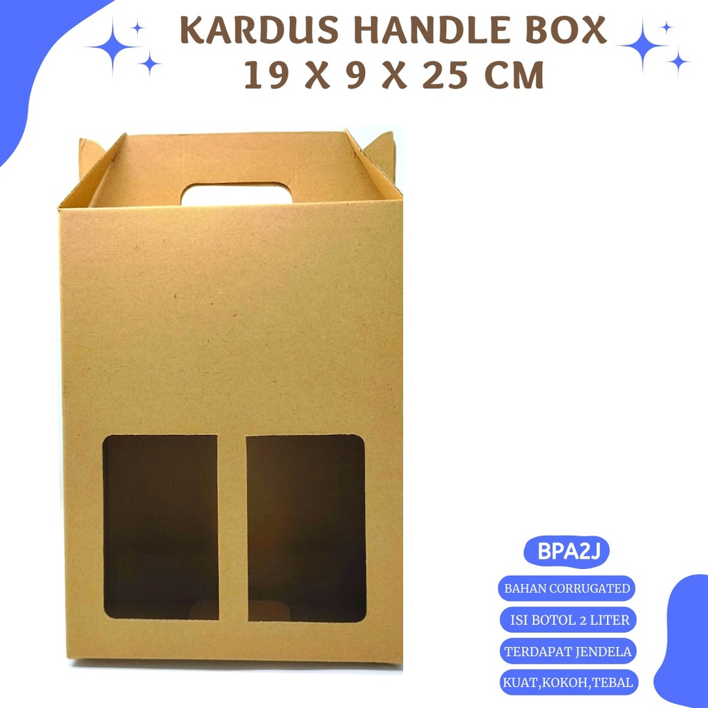 Kardus 19x19x25 Dus Botol Handle Box (BPA2J-Corrugated)