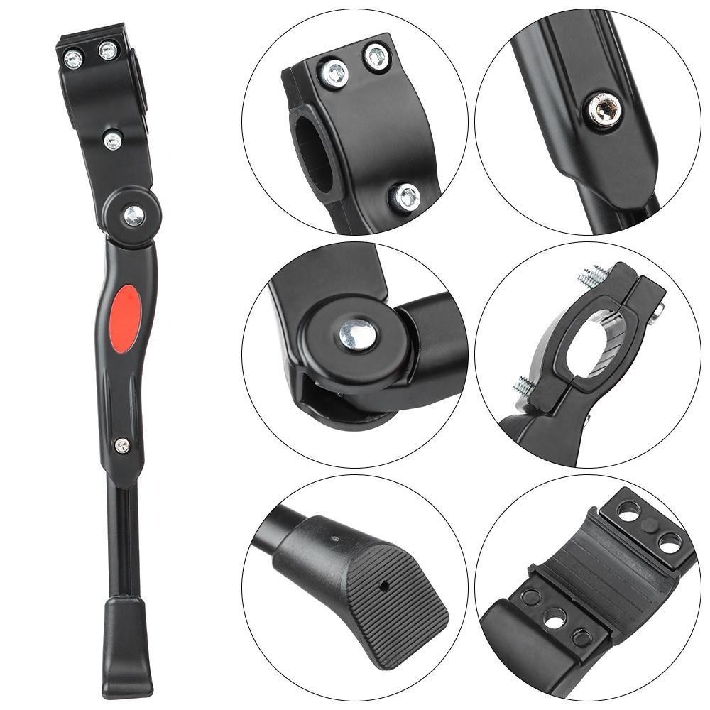 Populer Sepeda Kickstand Bersepeda Replaceable Red Warning Bar Brace Mount Heavy Duty Aluminium Alloy Sepeda Kickstand