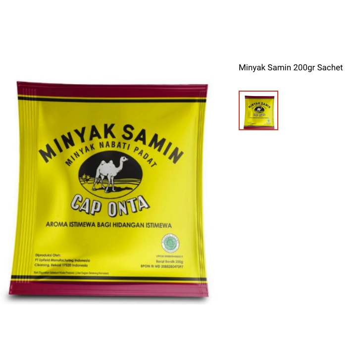 

Minyak Samin Sachet asli cap onta (Bukan Repack) 200Gr