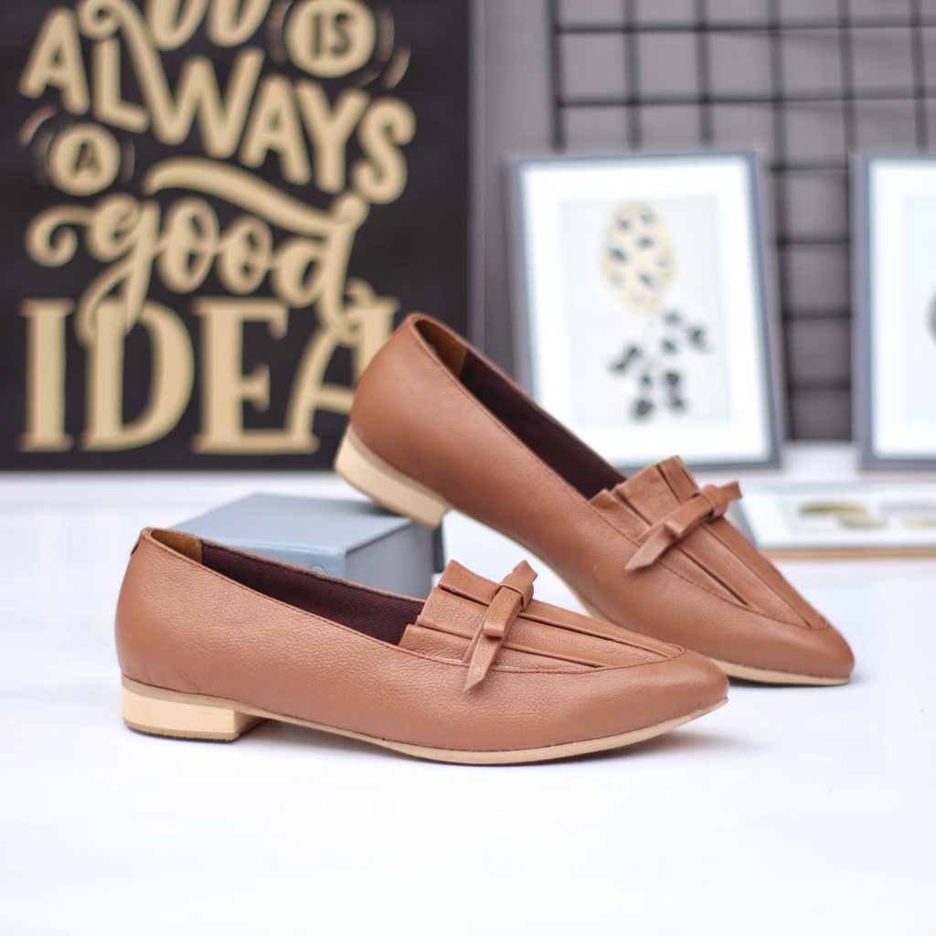 GRANDABLE CITRA Sepatu Flat Kulit Asli Casual Formal Kerja Kondangan Wanita Original Murah