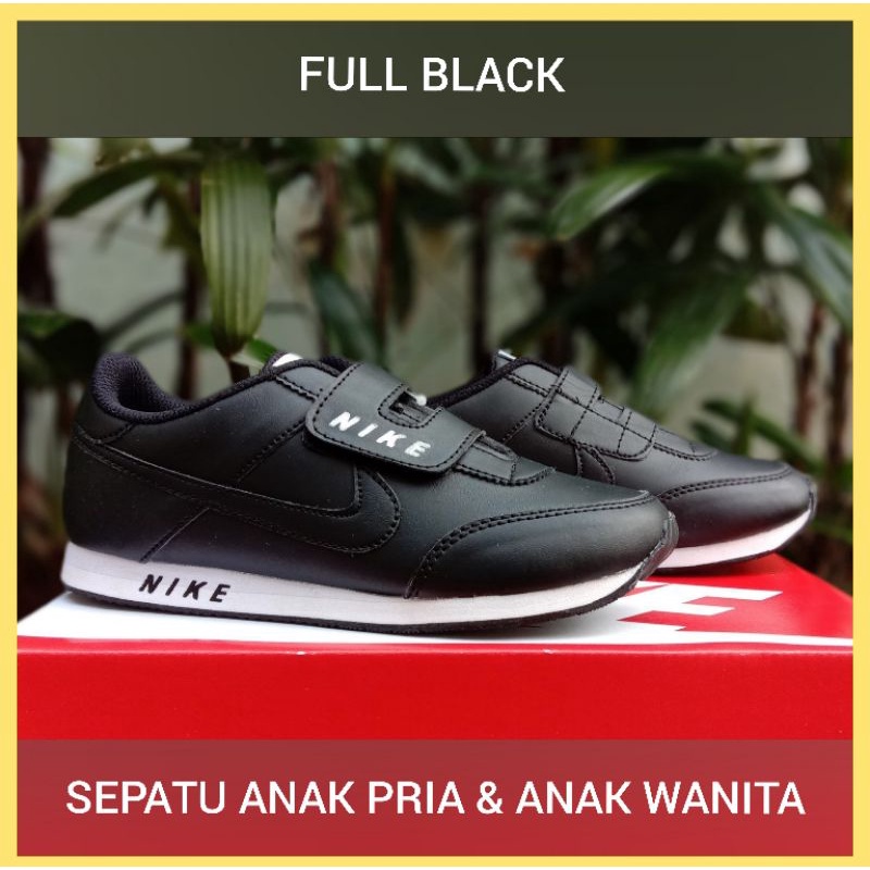 SEPATU ANAK COWOK CEWEK / SEPATU SEKOLAH ANAK HITAM TANPA TALI / SEPATU KASUAL DAN OLAHRAGA ANAK PROMO