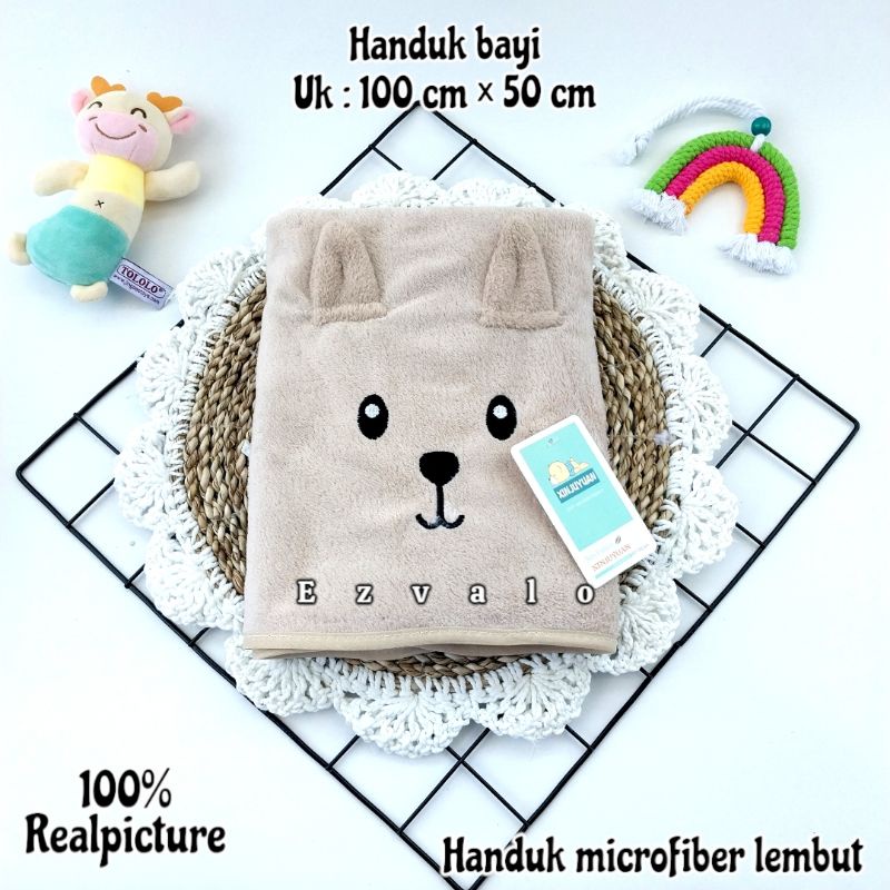 HB-04 Handuk bayi 3D kuping microfiber lembut 100cmx50cm