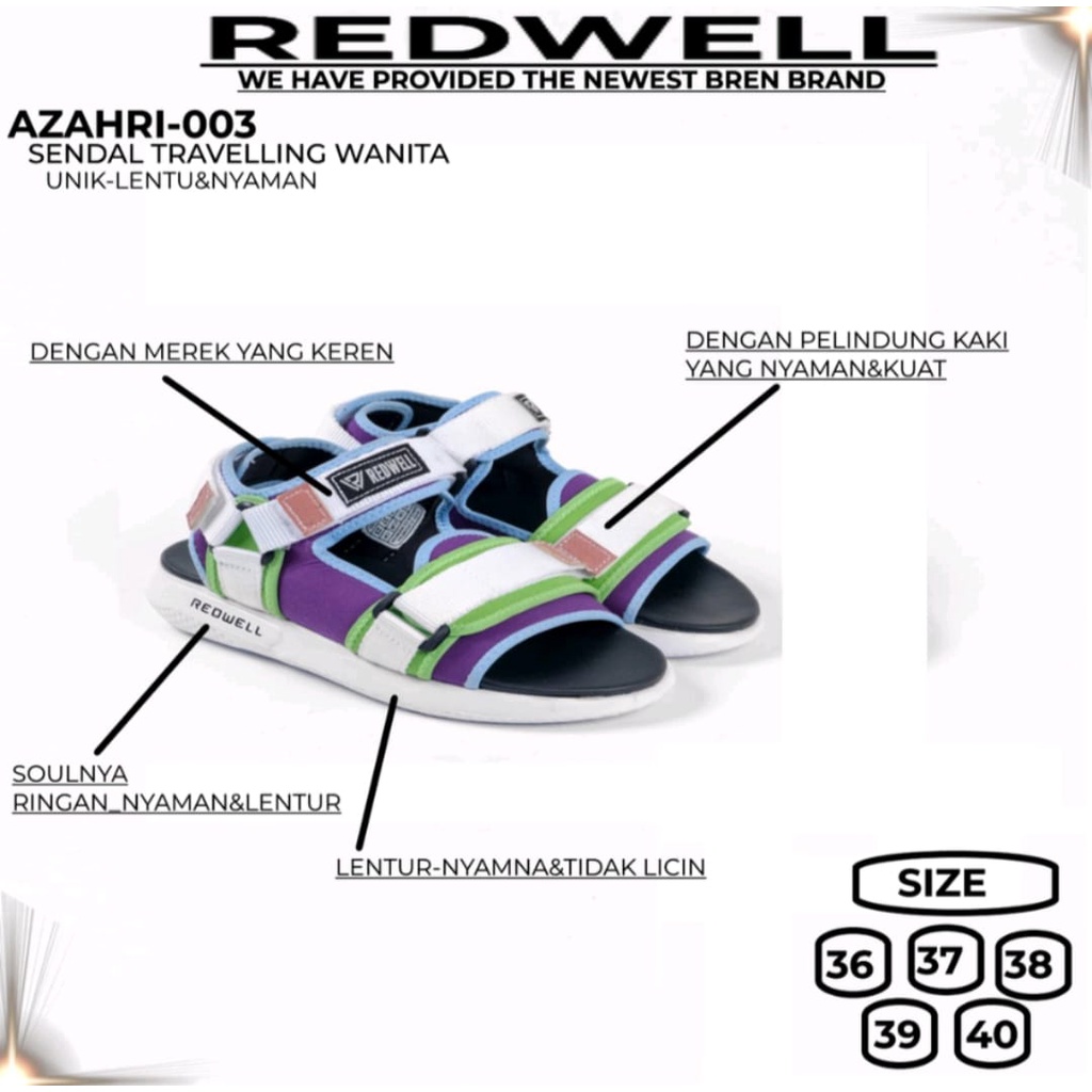 ST99 - SANDAL REDWELL TERBARU - AZAHRI BN 003 - SANDAL WANITA KOREAN STYLE TERBARU - SANDAL TALI KARET