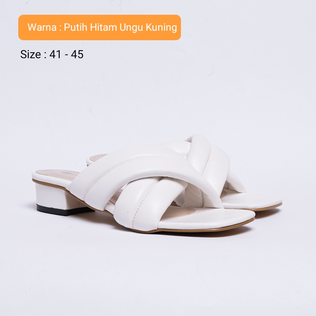Sendal Pesta Wanita Ukuran Besar Jumbo Ukuran 41,424,43,44,45 / sendal heels Model Silang 4 warna