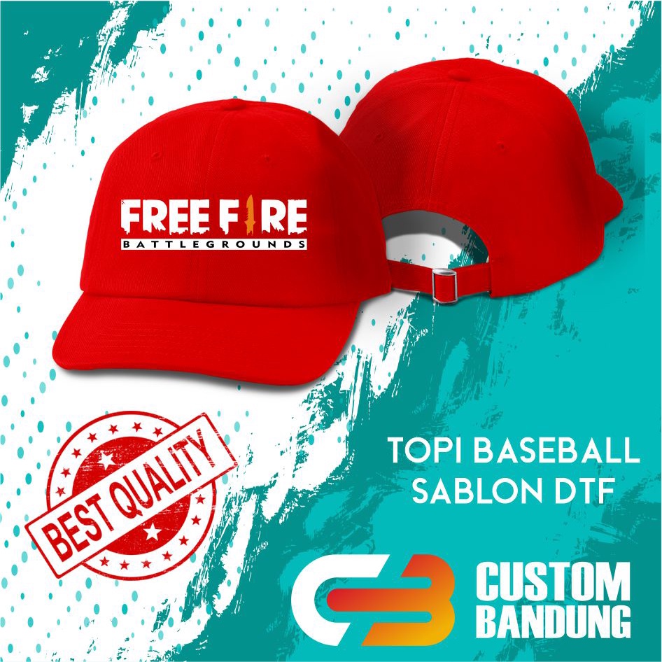 Topi Baseball FREEFIRE  Pria Wanita Topi Cap Bisa Tulis Nama Bisa COD Original High Premium Quality