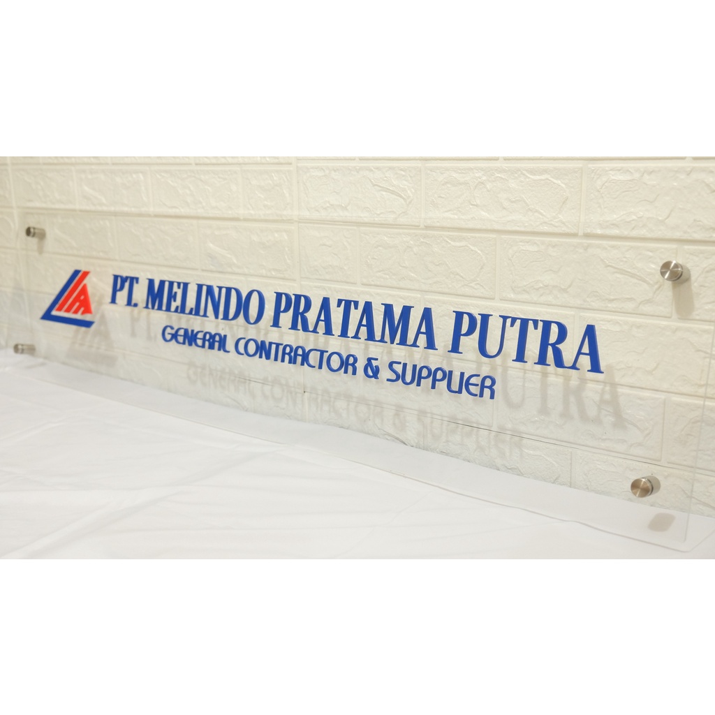 Papan Nama Toko Acrylic/ Logo Sign 120x30cm 5mm tulisan acrylic timbul