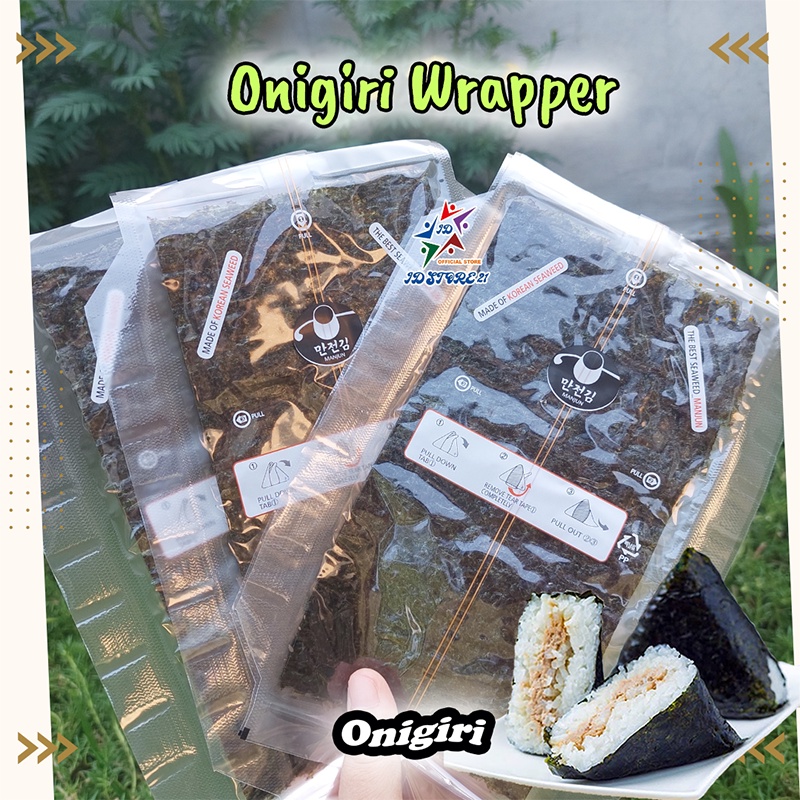 IDS - ONIGIRI Wrapper MANJUN per Lembar Halal / Lembar Rumput Laut Import untuk Nasi Kepal Onigiri