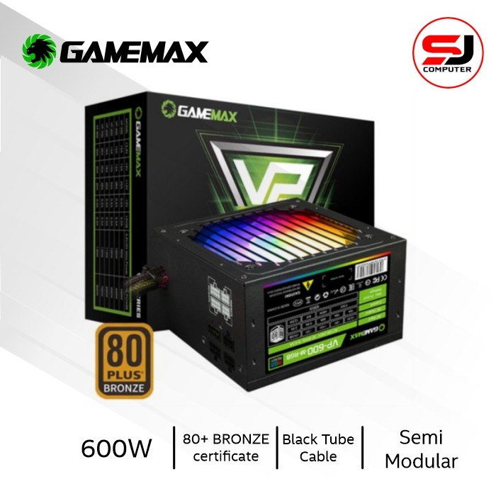 Power Supply GAMEMAX VP600 VP-600 RGB 600 Watt 80+ Modular