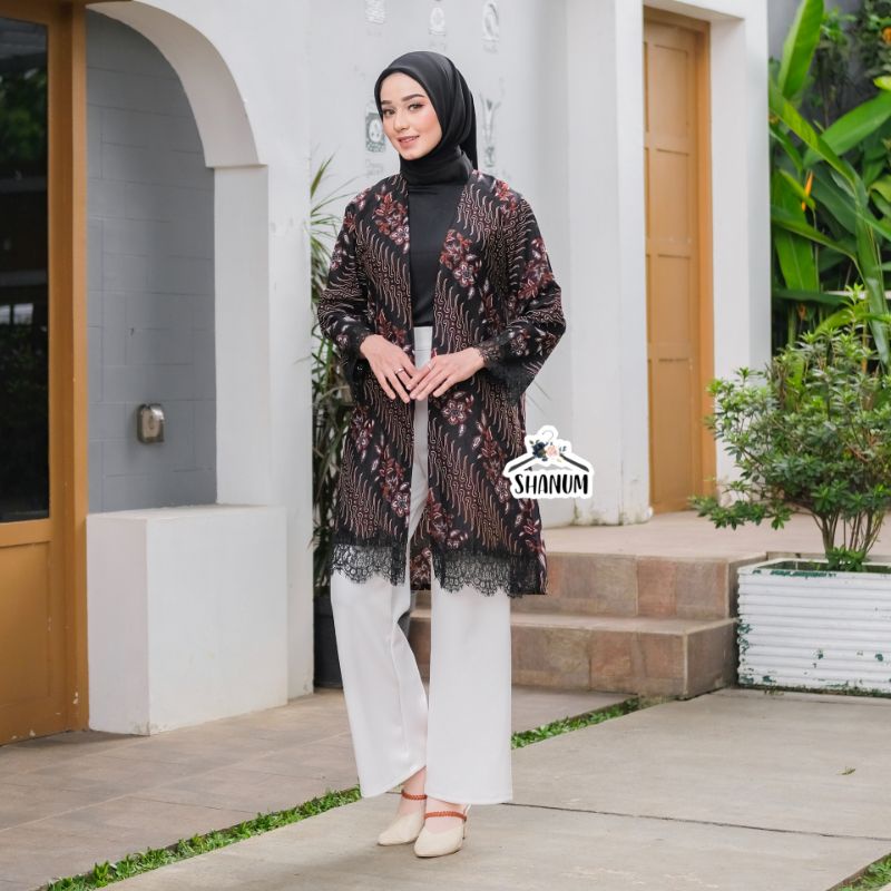 OUTER BATIK ANDIN/OUTER LACE MEWAH/ATASAN BATIK WANITA /OUTER BLACK SERIES