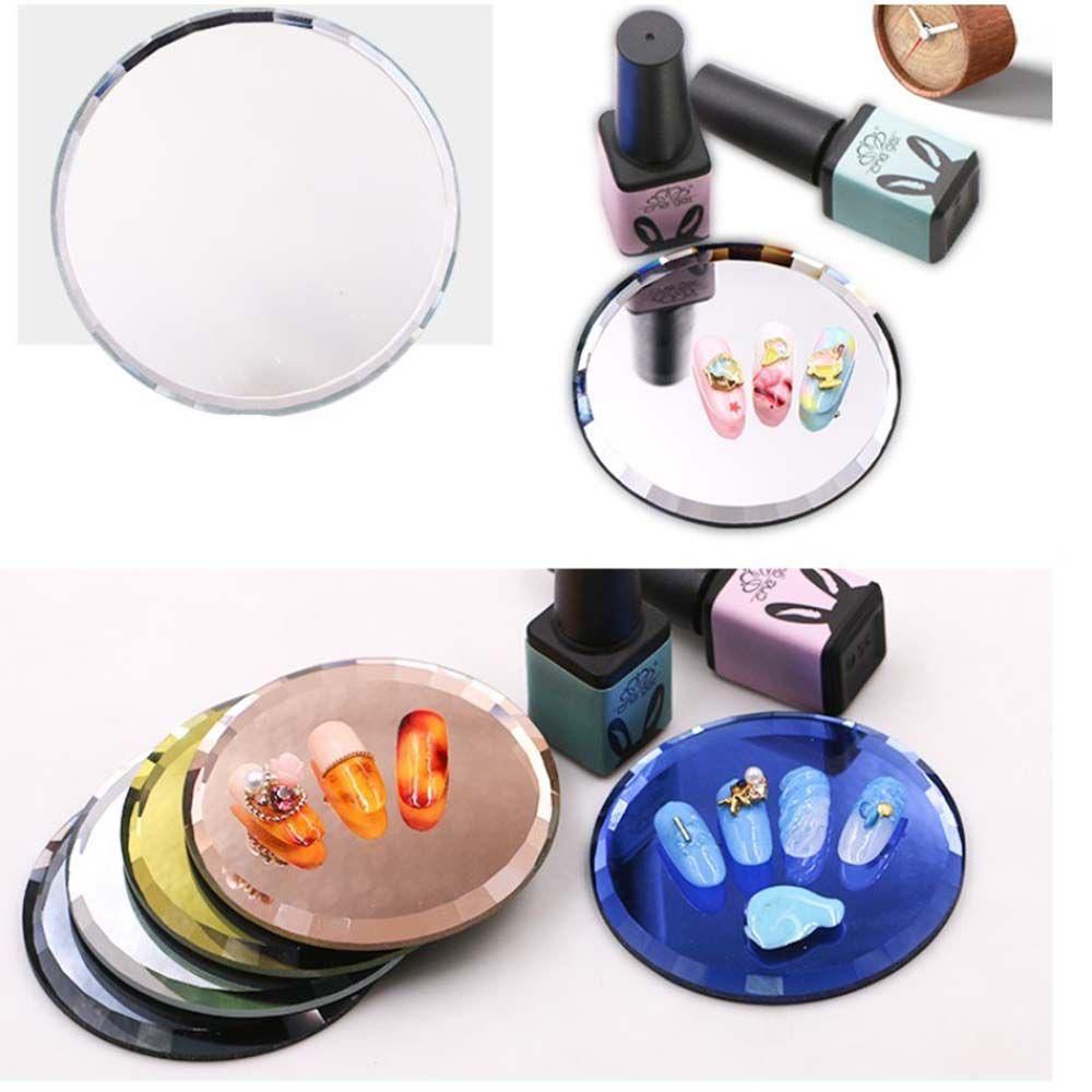 Palet Mixing Kaca Bulat Display Warna Kutek Tahan Lama Untuk Latihan Nail Art / Pallete Mixing Clear Gel Polish