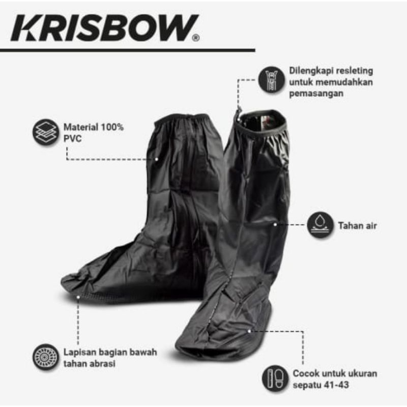 Cover sepatu tahan air Krisbow hitam