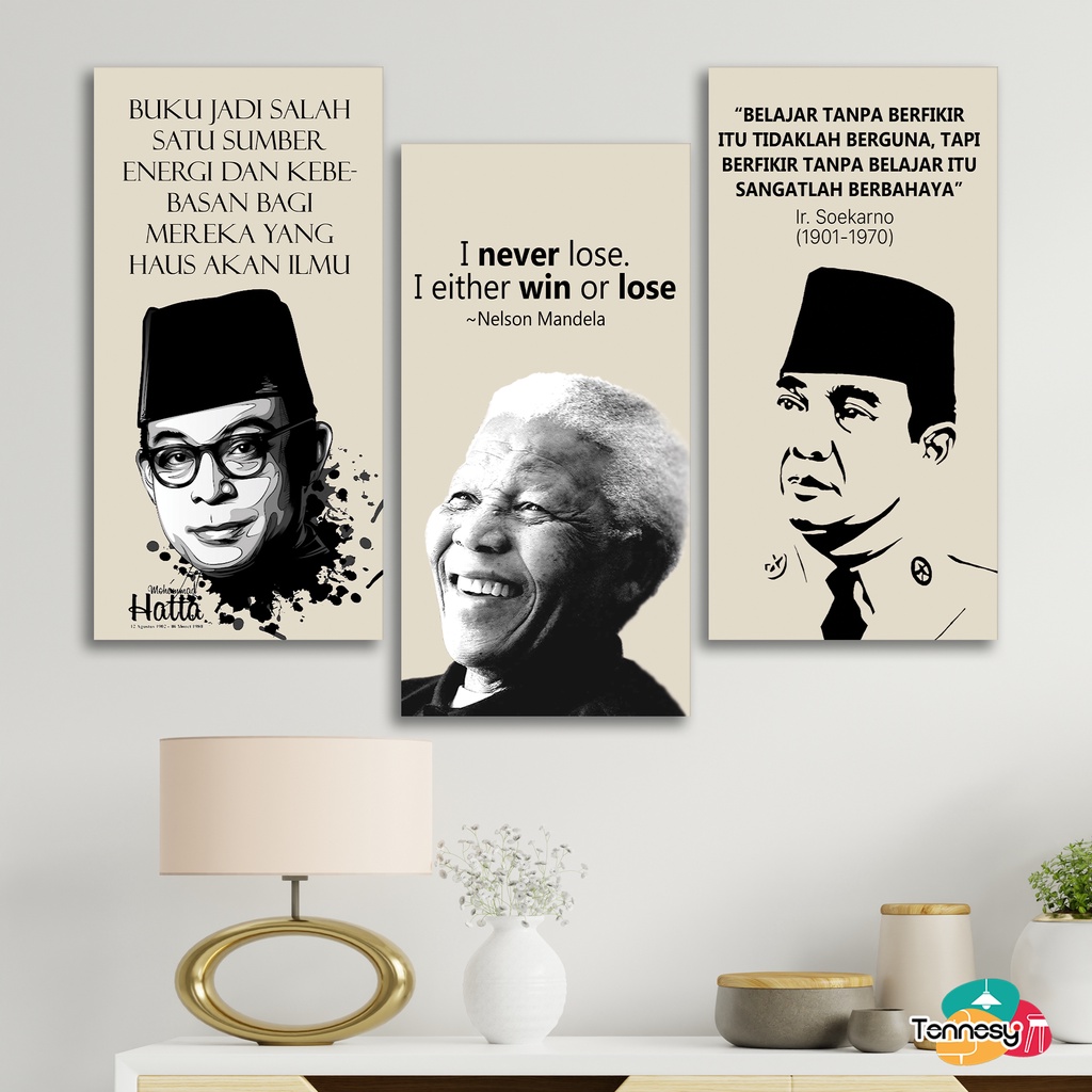 TENNESY HIASAN DINDING QUOTE TOKOH 15x30CM WALL DECOR PAJANGAN KAYU DEKORASI DINDING KAMAR TIDUR RUMAH