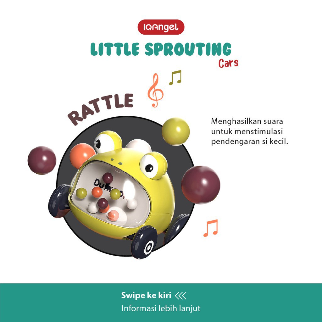 Mainan Bayi / Anak Little Sprouting Car 2 pc Bersertifikat SNI
