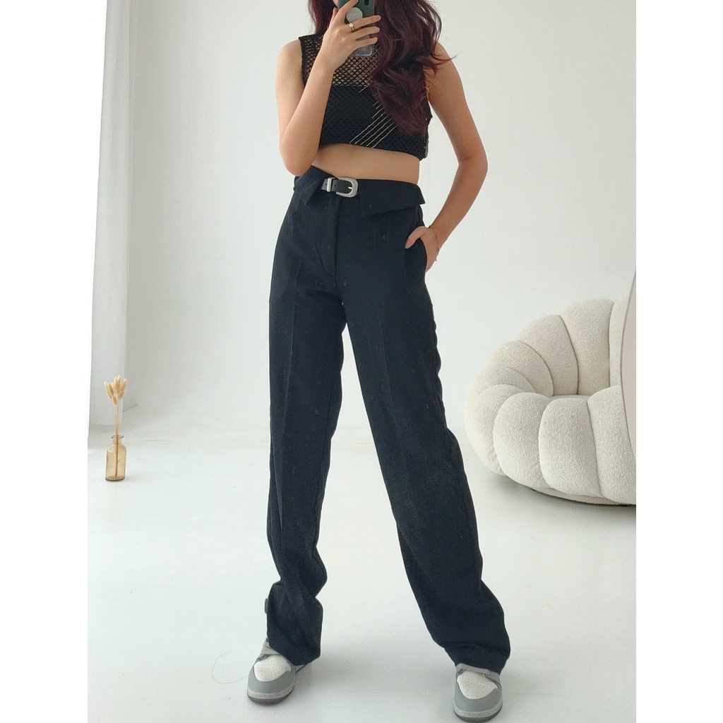 [ VONWANG ] CAMICIA PANTS / Celana Panjang Kulot Highwaist Wanita