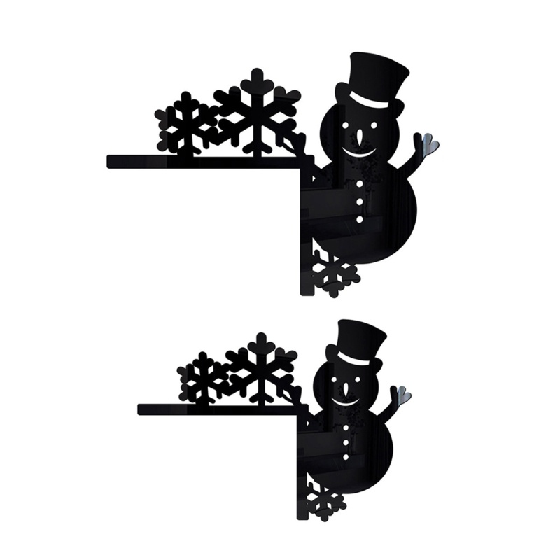 Zzz 4pcs / set Stiker Saklar Lampu Desain Snowman 3D Untuk Dekorasi Natal