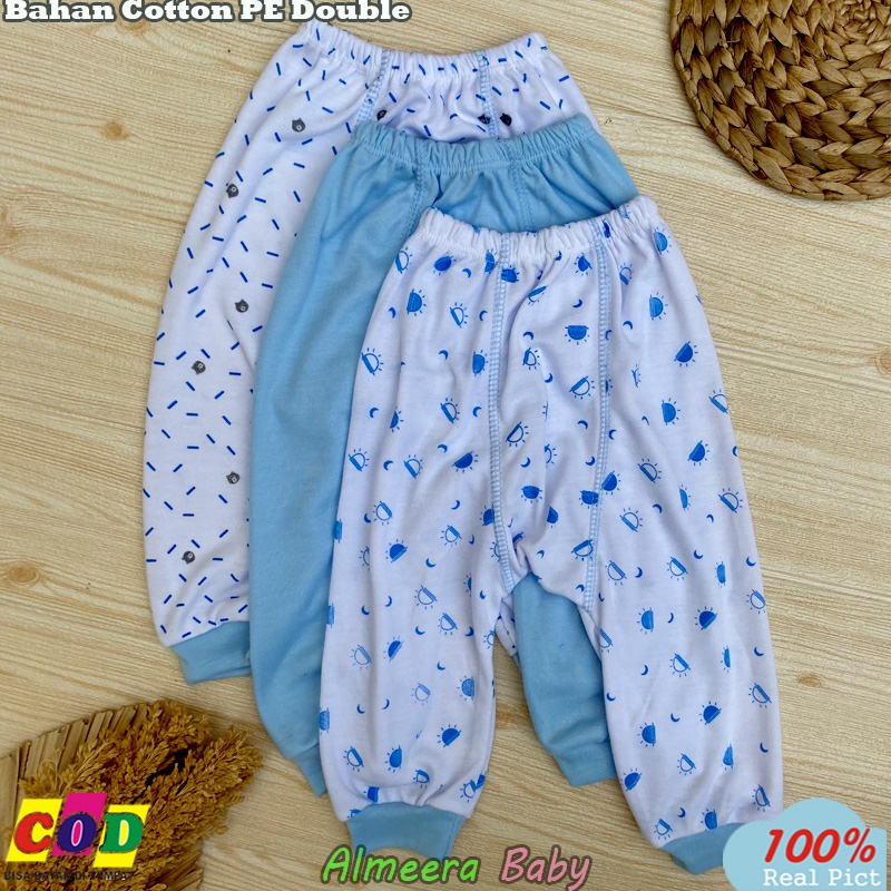 Isi 3 PCS Celana Bayi Baru Lahir Celana Pempers Panjang Usia 0-3 Bulan Almeera Baby and Kids