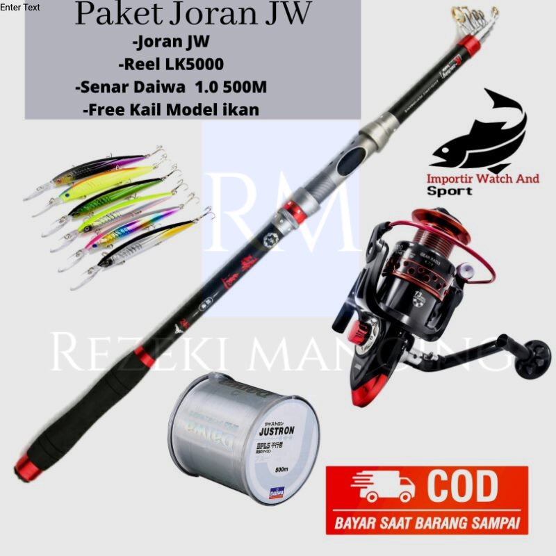 BIG PROMO COD mancing dilaut ALAT MANCING 4 IN 1 joran reel senar kail satu paket