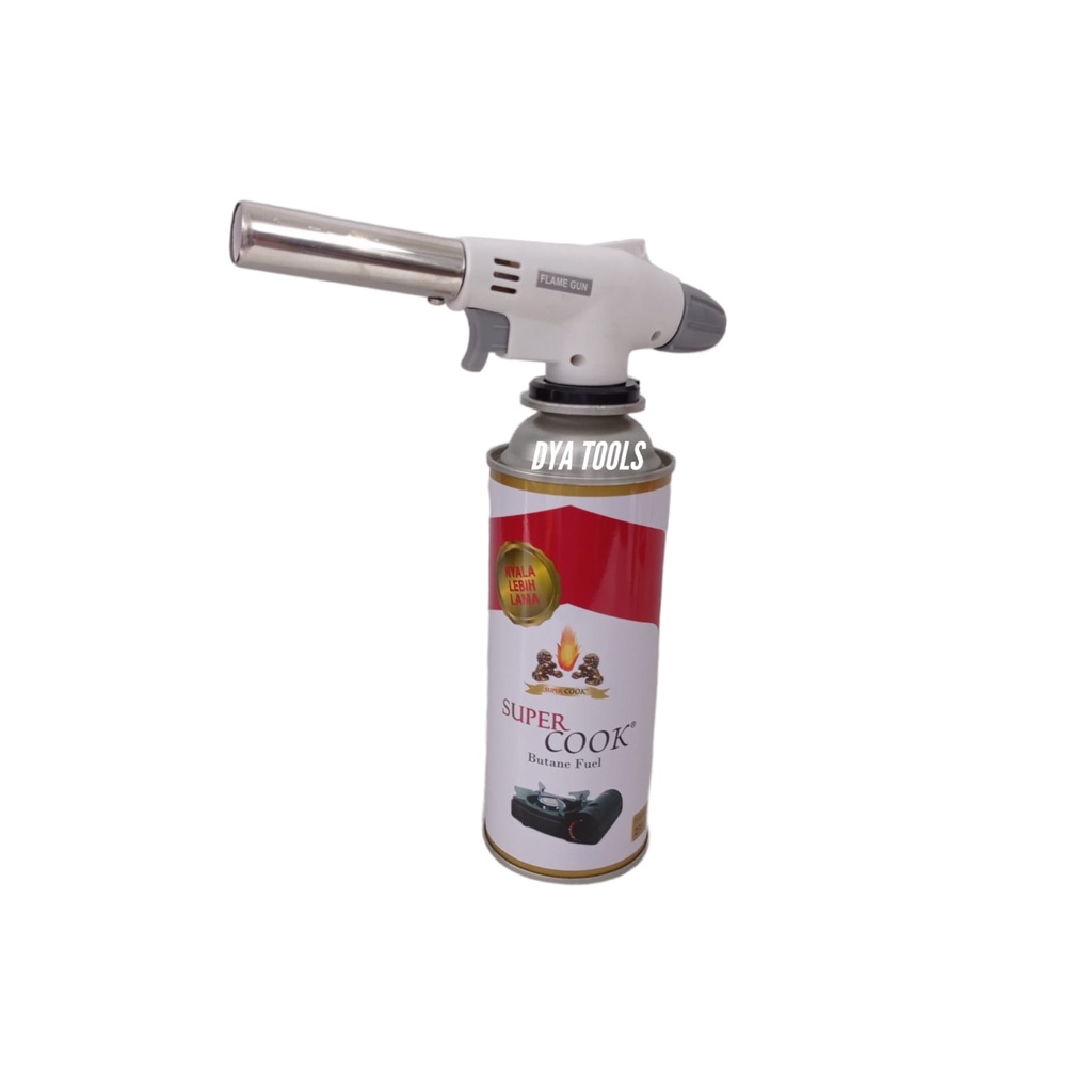 PAKET FLAME GUN TORCH DAN TABUNG GAS PORTABLE / SET FLAME GUN PEMATIK