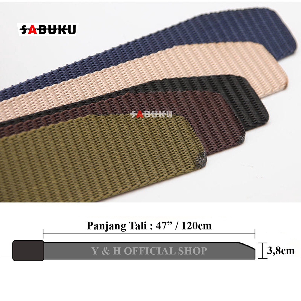 SERBI Sabuk Pria Keren Belt Canvas cowok Ikat Pinggang Pria Canvas Tactical Military Belt Sabuk Pria Anti Metal Detector MBT319