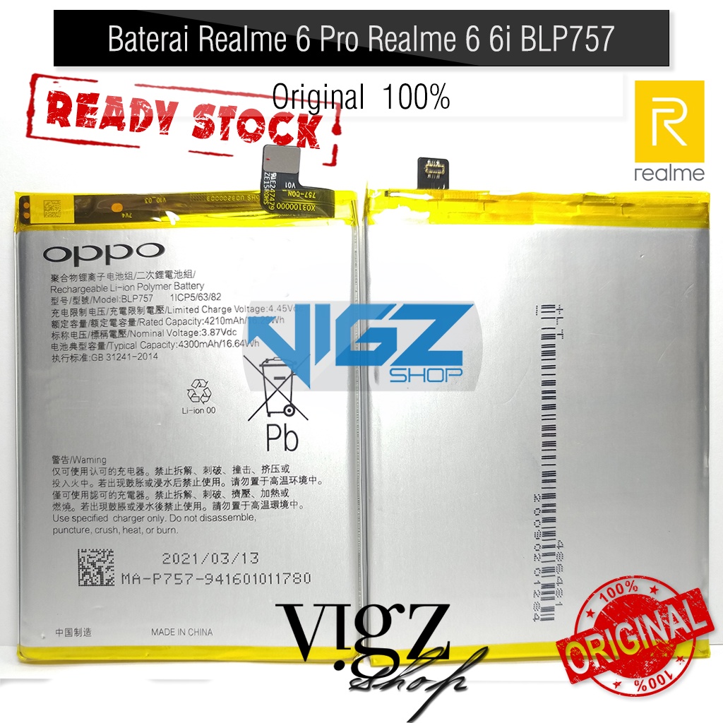 Baterai Realme 6 6 Pro 6i BLP757 Original 100%