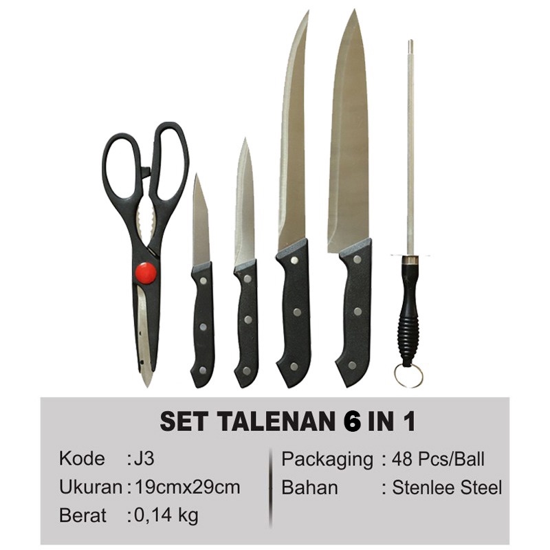 Pisau Set Talenan 7 In 1 Kitchen Knife Full Set Pisau Dapur Murah Pisau Talenan Gunting Dapur